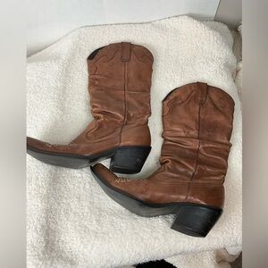 Brown Leather Cowboy Boots